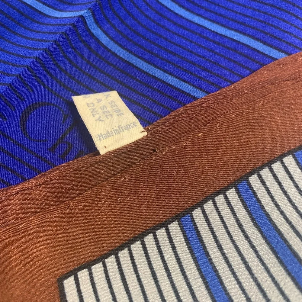 Dior Blue and Brown Striped Scarf